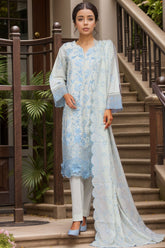 Bin Saeed Stitched 3 Piece Luxury Plain Cotton Vol-01 Collection-PC-1540-Ferozi